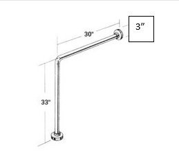 Wall To Floor Stainless Steel Grab Bar