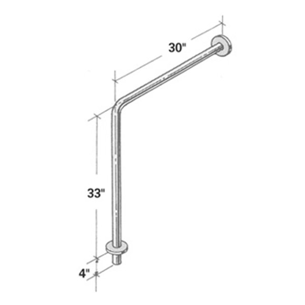 Wall To Floor Stainless Steel Grab Bar With 4 Extension