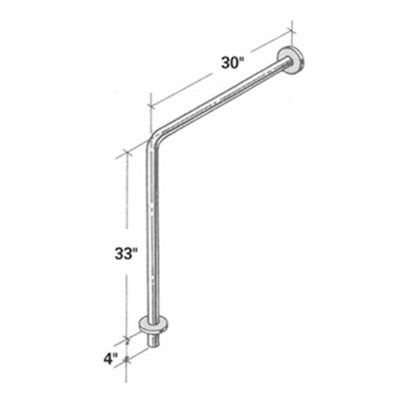 Wall To Floor Stainless Steel Grab Bar with 6" Extension