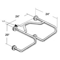 Show product details for Straddle Stainless Steel Grab Bar for Flush Valve - 24"