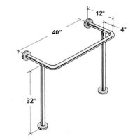 Show product details for Bathtub Floor Mounted Stainless Steel Grab Bar - 40"