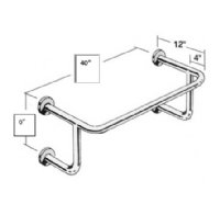 Show product details for Bathtub Wall Suspended Stainless Steel Grab Tub Bar - 40"