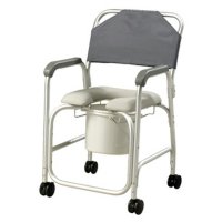 Show product details for Aluminum Shower Chair with Casters