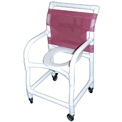 18" Wide Shower / Commode Chair with Standard Commode Seat