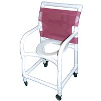 Show product details for 18" Wide Shower / Commode Chair with Standard Commode Seat