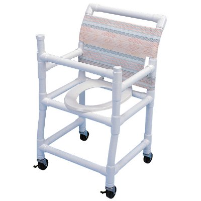 18" Wide Gated Shower / Commode Chair with Elongated Commode Seat