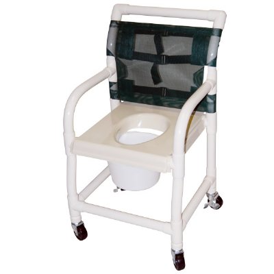 18" Wide Shower / Commode Chair with Vacuum Formed Seat
