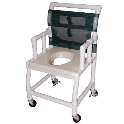 18" Wide Drop Arm Shower / Commode Chair with Vacuum Formed Seat