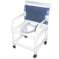 Show product details for 21" Wide Shower / Commode Chair with Elongated Commode Seat