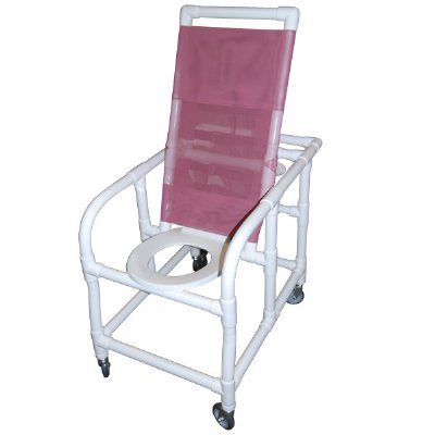 Reclining PVC Commode / Shower Chair, 20"