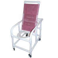 Show product details for Reclining PVC Commode / Shower Chair, 20"
