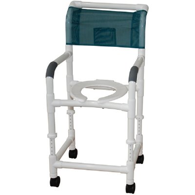 MJM 18" PVC Shower Chair, Adjustable Height