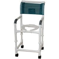 Show product details for MJM 18" PVC Shower Chair, Adjustable Height