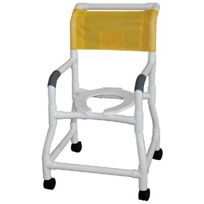18" PVC Shower/Commode Chair - Flared Base - Open Front Seat