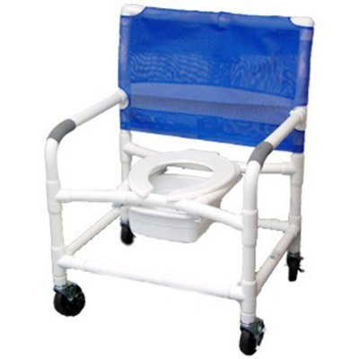 26" Bariatric Shower/Commode Chair - Standard Commode Seat - Weight Capacity 600 lbs