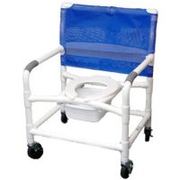 Show product details for 26" Bariatric Shower/Commode Chair - Standard Commode Seat - Weight Capacity 600 lbs