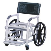 Show product details for 22" Self Propelled Aquatic/Rehab Shower Chair w/24" Rear Wheels Open Front Soft Seat