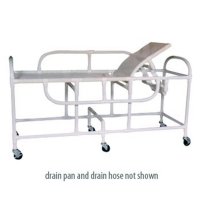 Show product details for MJM PVC Standard Sling Gurney - 3-Position Headrest - With Drain Pan/Hose