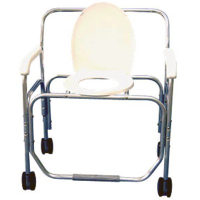 Heavy-Duty Shower/Commode Chair - with Commode Ring - with Pail - Weight Capacity 650 lbs.