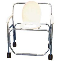 Show product details for Heavy-Duty Shower/Commode Chair - with Commode Ring - with Pail - Weight Capacity 650 lbs.