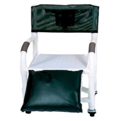 26" PVC Shower Chair - Uni-lateral or Bi-lateral Below Knee Amputee - Flat Stock Seat w/Drain Holes - w/Bar in Back