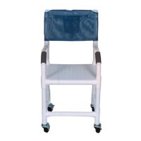 Show product details for 15" PVC Shower Chair - Standard - Flat Stock Seat w/Drain Holes