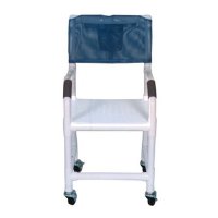 Show product details for 18" PVC Shower Chair - Standard - Flat Stock Seat w/Drain Holes