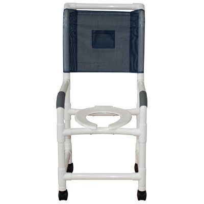 18" PVC Shower/Commode Chair - High Back - Open Front Seat