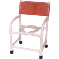 Show product details for 22" Echo Line PVC Shower/Commode Chair - Standard - Open Front Seat