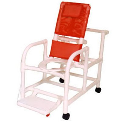 20" Econo Line PVC Reclining Shower/Commode Chair - Open Front Seat