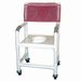 Show product details for 18" PVC Shower Chair w/Full Support Seat, 3" x 1 1/4" Heavy Duty Casters