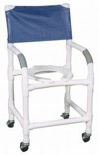 18" PVC Shower/Commode Chair - Standard - Open Front Seat