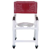 18" PVC Shower/Commode Chair, Tilted Seat, Color Choice
