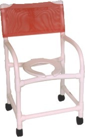 18" Echo Line PVC Shower/Commode Chair - Standard - Open Front Seat