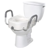 Show product details for Lock-On Raised Toilet Seat - With Arms