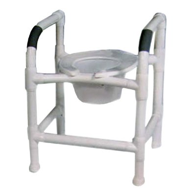 3 in 1 Commode (Fixed Height) 7 qt. Pail, Deluxe Elongated Open Front Seat