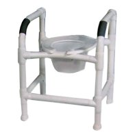 Show product details for 3 in 1 Commode (Fixed Height) 7 qt. Pail, Deluxe Elongated Open Front Seat