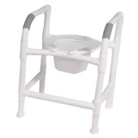 Show product details for 3 in 1 Commode (Adj. Height) 7 qt. Pail, Deluxe Elongated Open Front Seat
