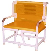 Show product details for Bariatric Commode 30"W w/Back & Cushion Seat