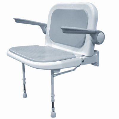 AKW Wall Mounted Fold Up Wide Shower Chair