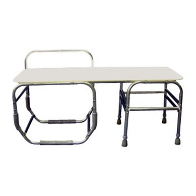Heavy-Duty 20" Seat Depth Bathtub Transfer Bench - Seat on Right without Commode Opening