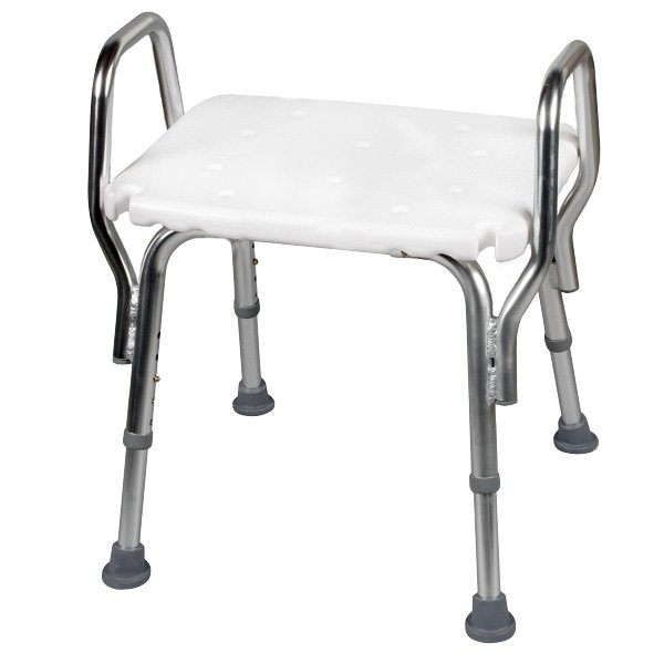Snap N Save Shower Chair Without Back With Arms 350lbs Cap