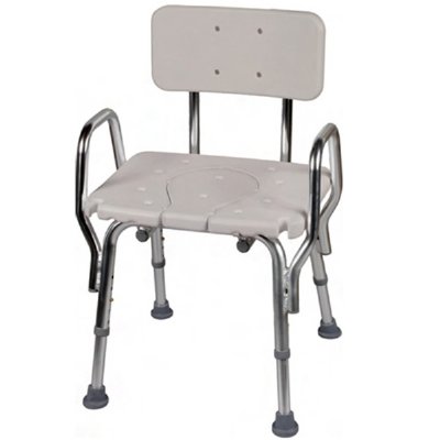 Snap N Save Shower Chair With Cut Out Back And Arms
