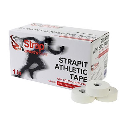 Strapit Athletic Tape - 1 inch (25mm) roll, box of 48