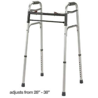 Drive Universal Deluxe Two Button Release Folding Walker, Adjustable Height