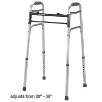Show product details for Drive Universal Deluxe Two Button Release Folding Walker, Adjustable Height