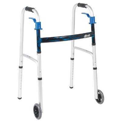 Drive Medical Trigger Release Folding Walker with 5" Wheels
