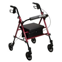 Show product details for Drive Medical Aluminum Rollator with Height Adjustable Seat and Removable Back