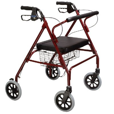 Drive Go-Lite Oversized Steel Rollator, 4 Wheel, Loop Brake Style