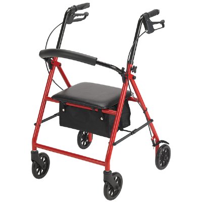 Drive Medical Steel Rollator with 6" Wheels
